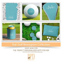 Golf Clubhouse Monogram Collection — Teal Green