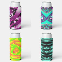 Seltzer Can Cooler Sleeves With Geometric Patterns