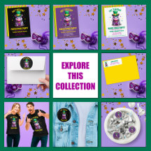 Whimsical Mardi Gras Fat Tuesday Hippo with Beads 