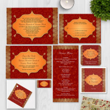 Red Paisley Indian Wedding