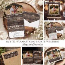 Rustic Barn Wood and String Lights Wedding