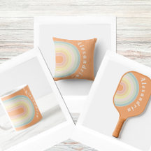 Personalized Retro Pastel Rainbow Peach