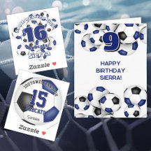 Soccer birthday celebration Blue