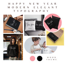 Happy New Year Modern Minimalist Typography 