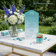 Stylish Teal Blue Glitter   18th Birthday