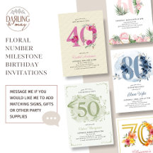 Floral Number Milestone Birthday Party