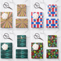 Wrapping Sheets Gift Paper With Retro Pop Art 