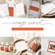 Burnt Orange Sunset Modern Wedding 