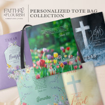 Mothers Day Scripture Verse Personalized Tote Bags