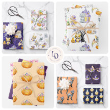 Cute Halloween Trick or Treat Wrapping Paper