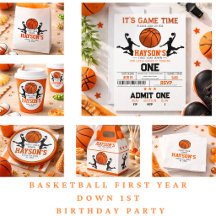  Basketball First Year Down   1st Birthday Party 