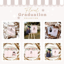 Modern Pink Floral Graduation Party