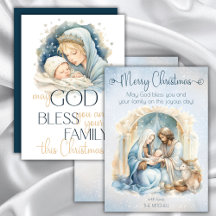 Watercolor Nativity Scene Glory to God Christmas H