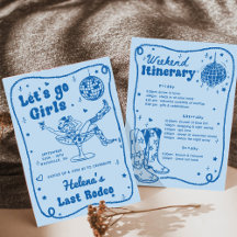 Blue Disco Rodeo Cowgirl Bachelorette Weekend