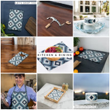 Blue Squares Geometric Pattern