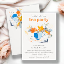Modern Floral Tea Cup Bridal Shower Tea Party