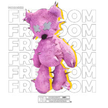 FREEDOM pink bear cool urban streetwear.