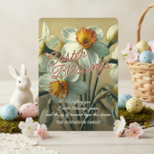 Personalized Vintage Floral Easter Cards