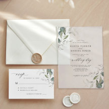 Boho elegant sage green leaves wedding suite