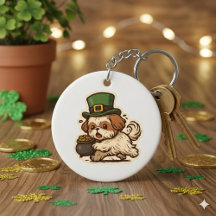 Funny Shih Tzu St.Patrick's Day Keychains