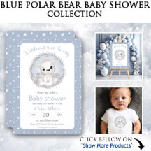 Cute Polar Bear Boy Baby Shower
