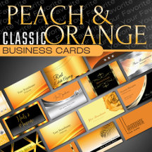 Orange Peach Business Cards Luxury Classy Glamour