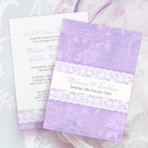 Lace white on purple wedding