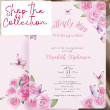 Pink Butterfly Kisses and Baby Wishes Shower
