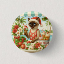 Cat Christmas in July With Santa Claus