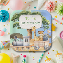 Blue Safari Birthday Invitation & Party Supplies