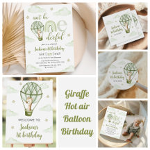 Giraffe Hot Air Balloon Birthday
