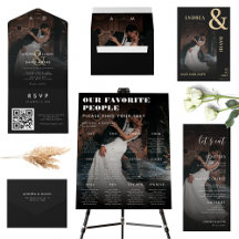 Dark Faded Photo Gold Ampersand Wedding Suite