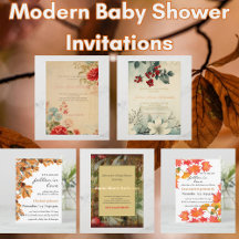 Modern Baby Shower Invitations