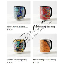 Mugs, cups & co with fantasy and abstract designs
