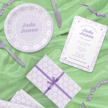 Purple Floral First Period Party Supplies