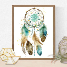 Mystic Teal Dreamcatcher Spiritual Metaphysical 