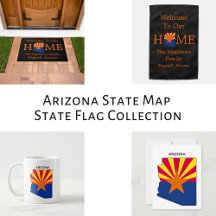 Arizona State Map State Flag
