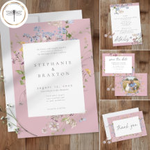 Pink Wildflower Garden Elegant Wedding