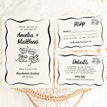 Modern & Whimsical Hand Drawn Wedding Suite