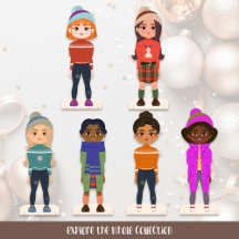 Christmas Paper Dolls Collection Winter Outfits
