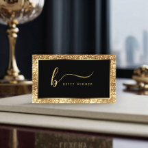 Luxury Modern Script Monogram Business Cards