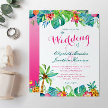 Tropical Floral Teal Peacock Pink Ombre