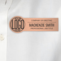 Orange   Copper Employee ID Logo Badges & Name Tag