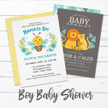 Cute Sweet Baby Boy Shower Invitations