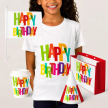 Vibrant Birthday Typography Collection  