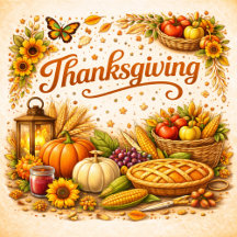 Thanksgiving Wrapping Paper Sheets 