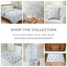 Blue Floral French Toile Home Decor
