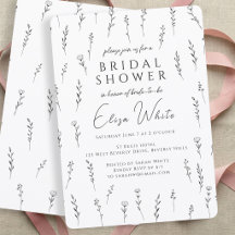 Delicate Wildflower Line Art Bridal Shower Suite