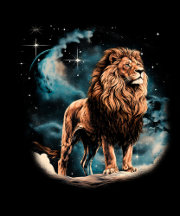 Löwennacht-T-Shirt-Design (Illustration)