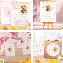 A Little Honey is on the Way - Baby Shower - Pink